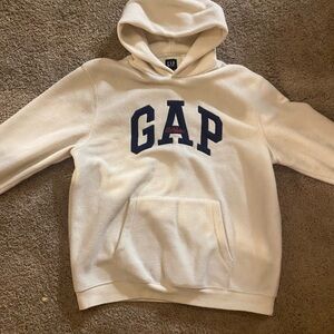 GAP Off-White Fleece Hoodie with Dark Blue Tag